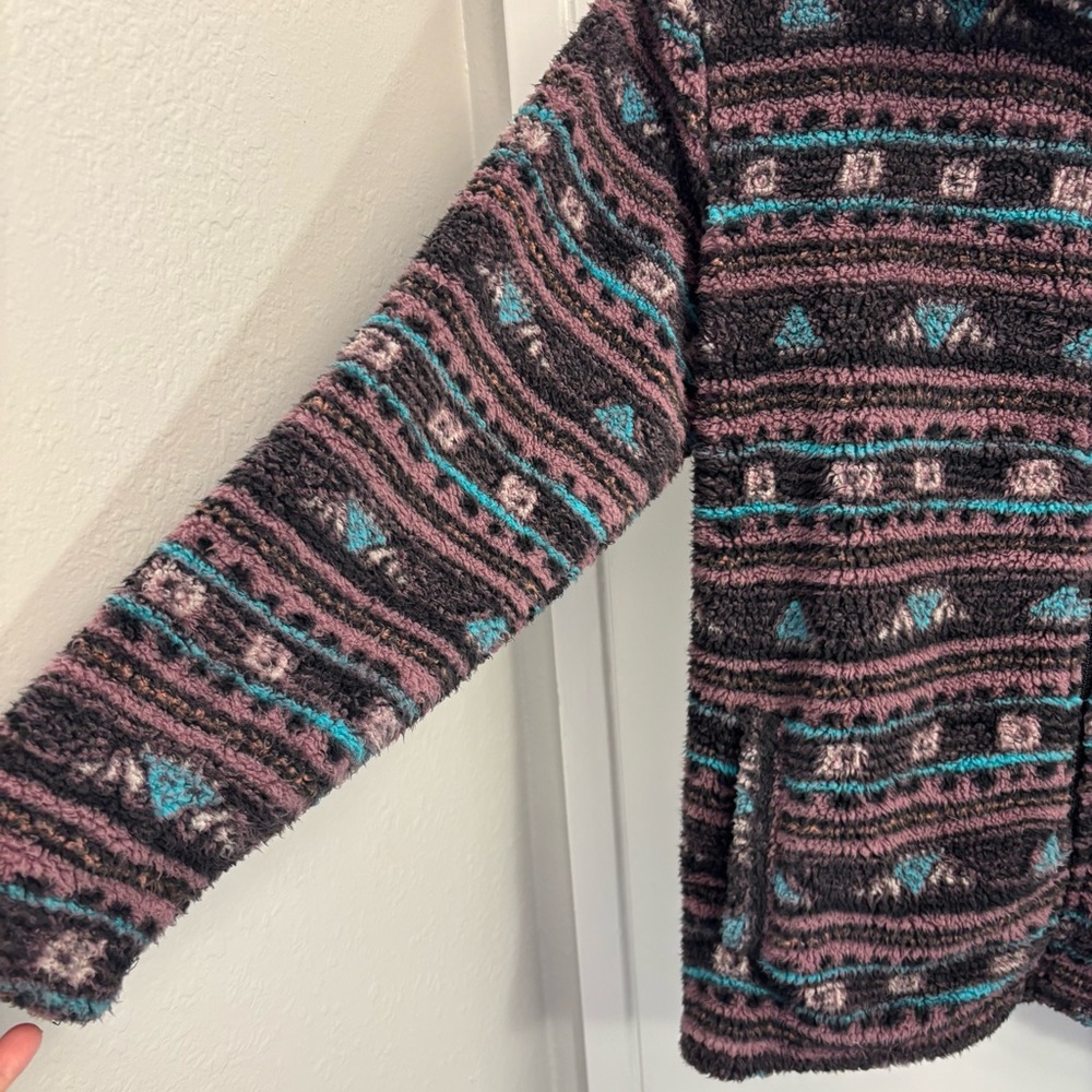 Rip Curl Men's Polar Fleece Jacket Zip Up Aztec Size Medium Outdoor Cozy - Picture 6 of 10